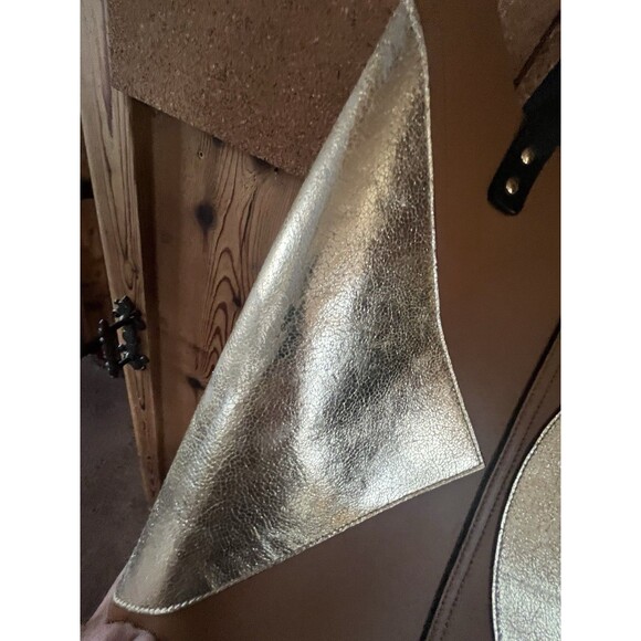 Orla Kiely Tote Bag in Leather and Metallic Brown  Women Tote NWT Anthropologie - Picture 9 of 11